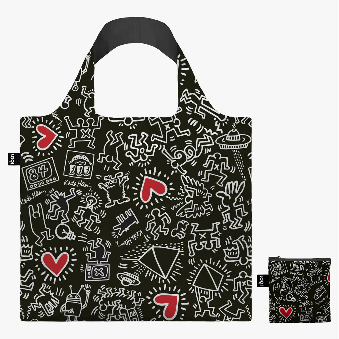 KEITH HARING BLACK PATTERN RECYCLED BAG