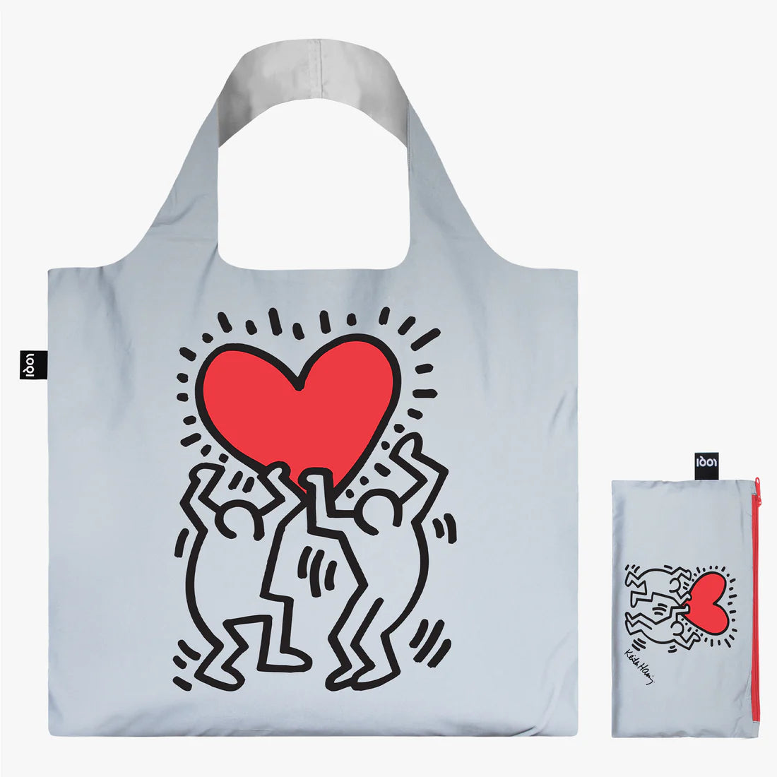 KEITH HARING DANCING HEART REFLECTIVE RECYCLED BAG