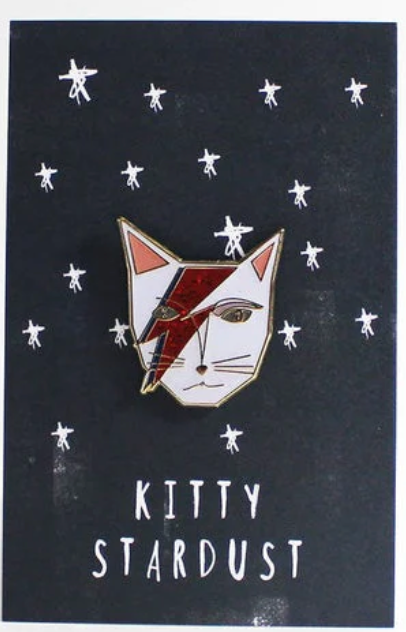 KITTY STARDUST CAT MUSICIAN ENAMEL PIN