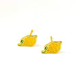 18K GOLD LEMON ENAMEL EARRINGS