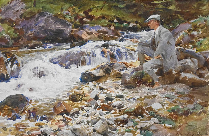 MAN FISHING POSTCARD