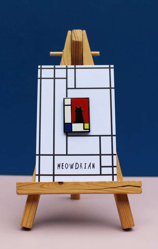 MEOWDRIAN CAT ARTIST PIN