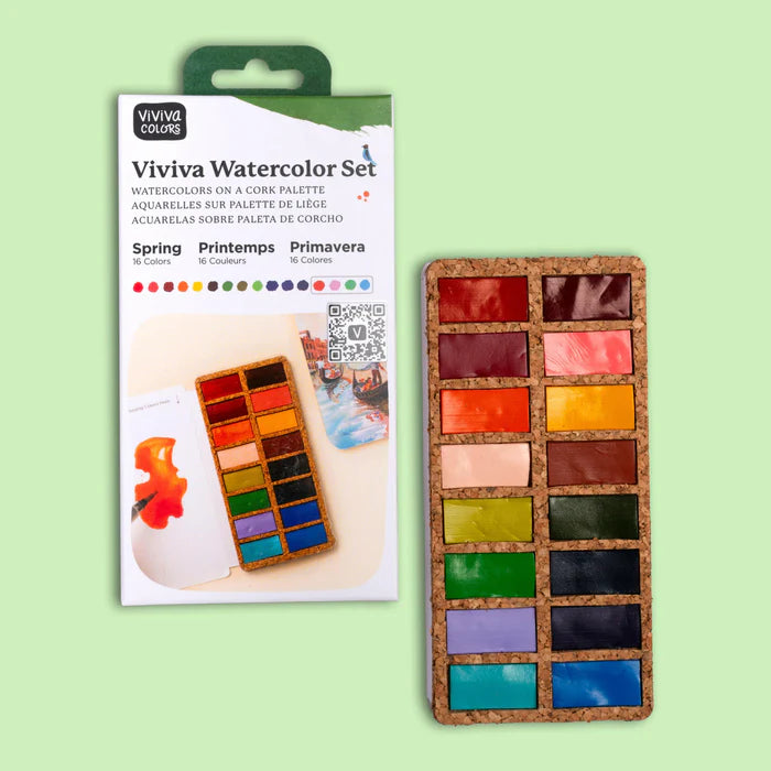 VIVIVA SPRING PANS SET - 16 WATERCOLORS