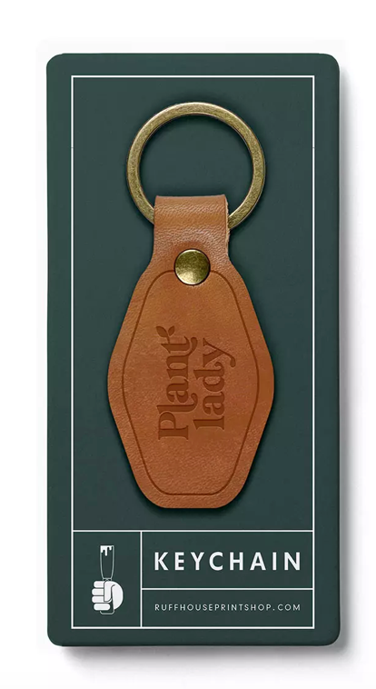 PLANT LADY LEATHER KEYCHAIN