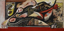 RECLINING WOMAN POLLOCK POSTCARD