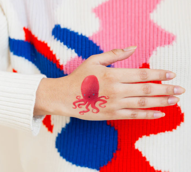 RUBY OCTOPUS TATTOO PAIR