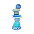 POHACU STACKED 8 STONE GLASS SCULPTURE