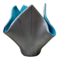 BLUE ON STEEL VASE