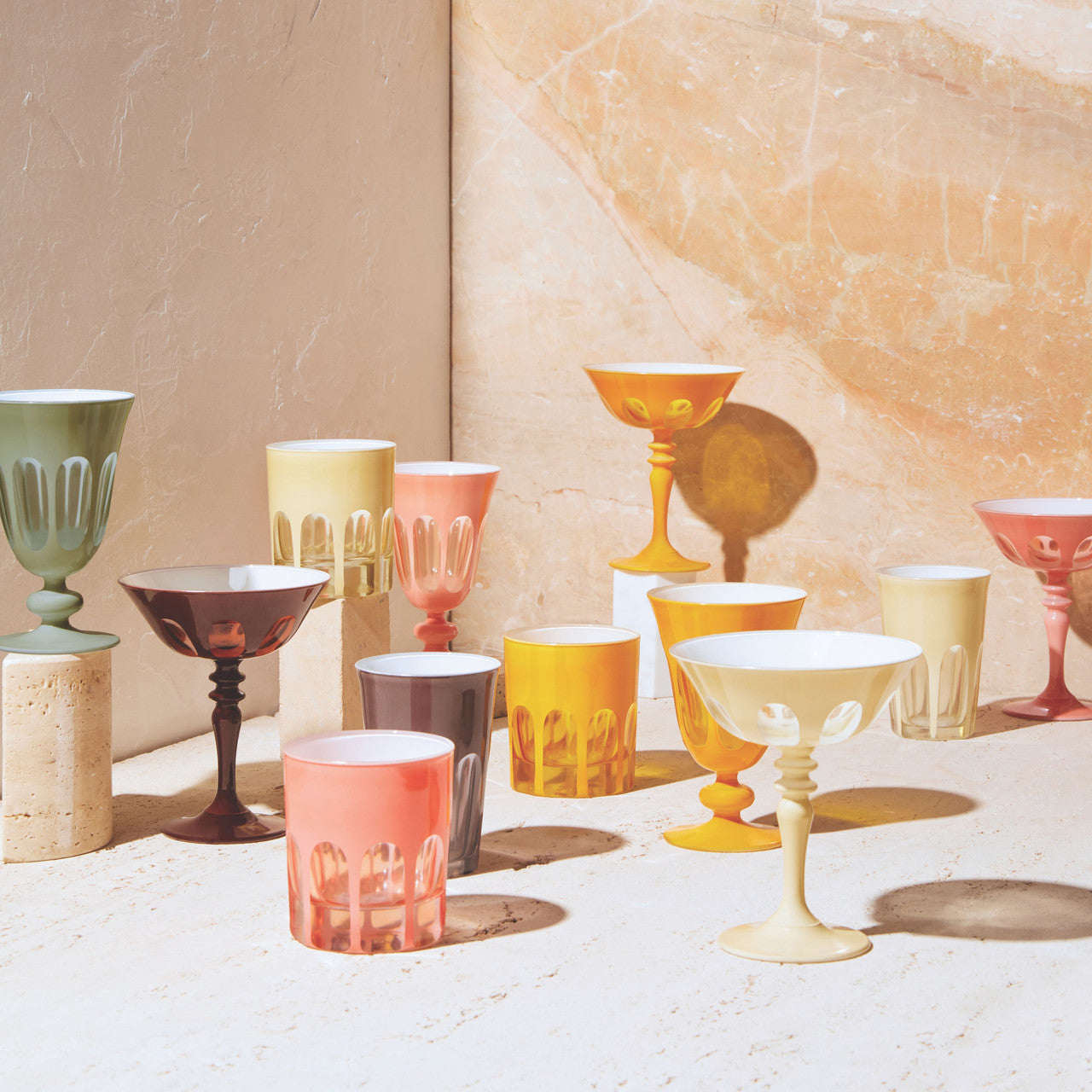 RIALTO GLASS OLD FASHION SALMON