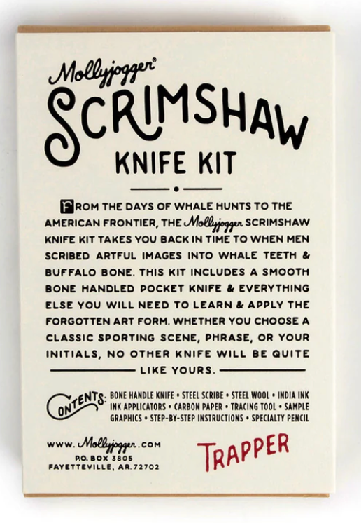 DIY SCRIMSHAW KIT LOCK-BACK