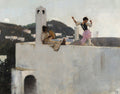 CAPRI GIRL ON A ROOFTOP POSTCARD