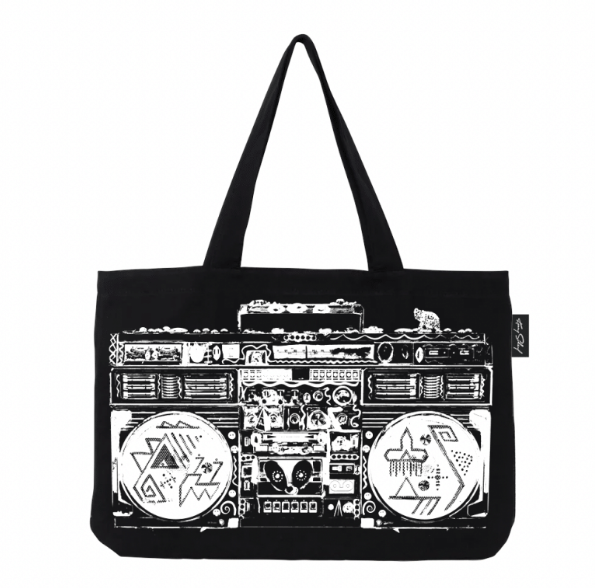 KENNY SCHARF BOOMBOX TOTE - BLACK
