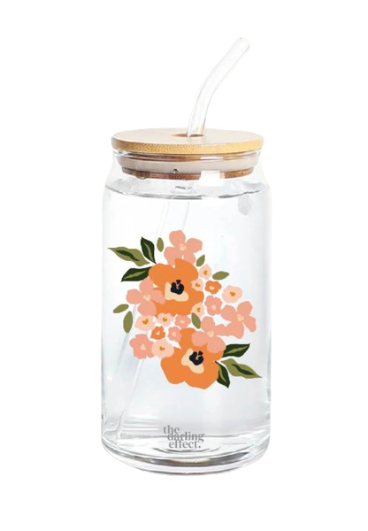 ORANGE FLORAL GLASS