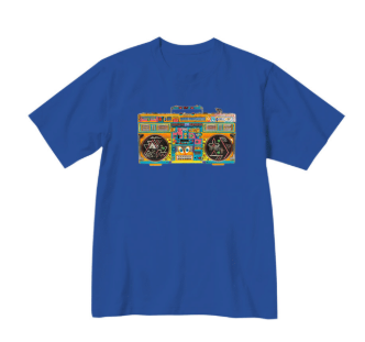 KENNY SCHARF BOOMBOX T-SHIRT- BLUE