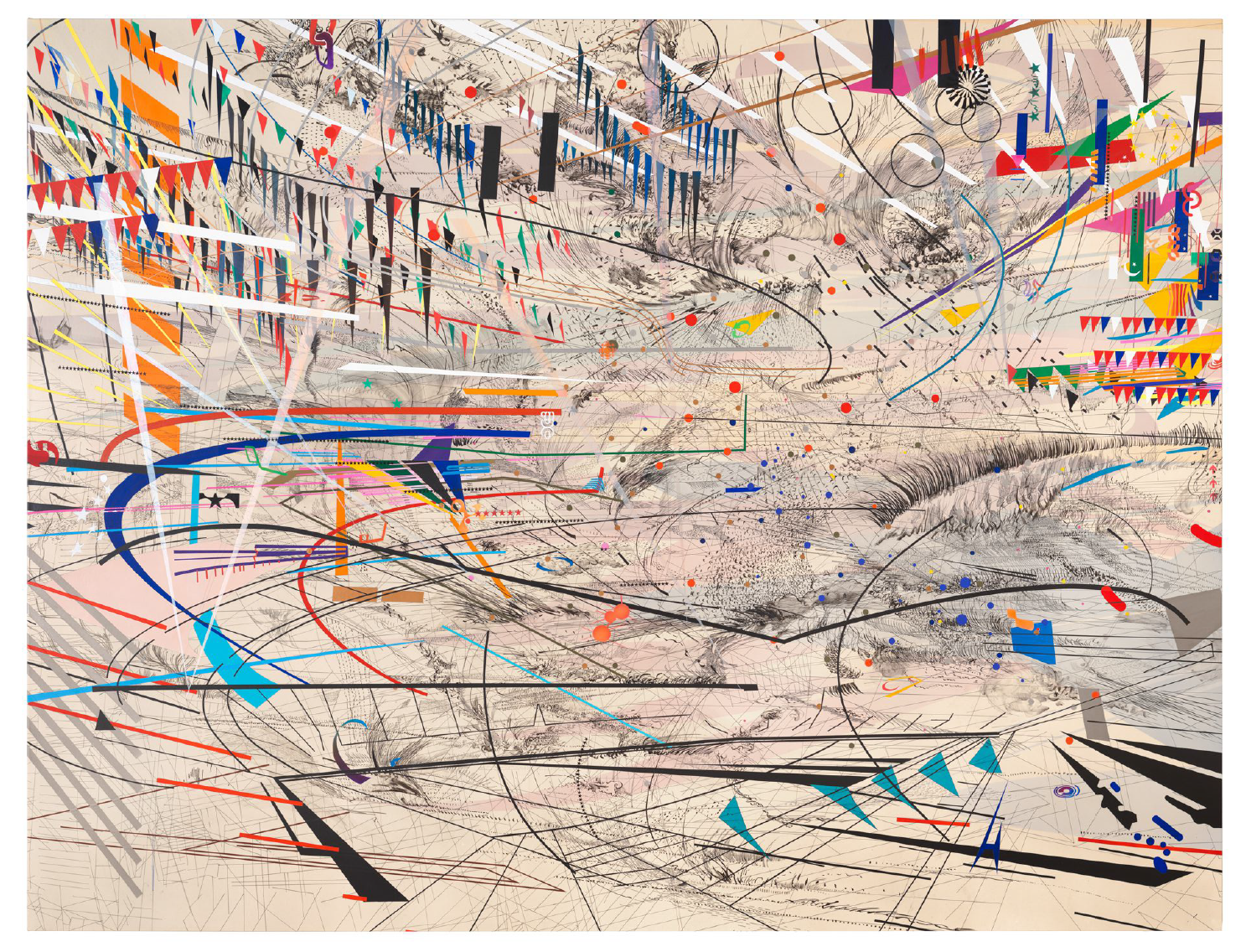 STADIA I JULIE MEHRETU POSTCARD