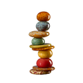 POHACU STACKED 10 STONE GLASS SCULPTURE