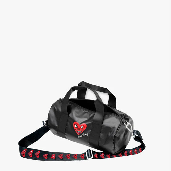 KEITH HARING BLACK HEART FACE METALLIC MEDIUM WEEKENDER