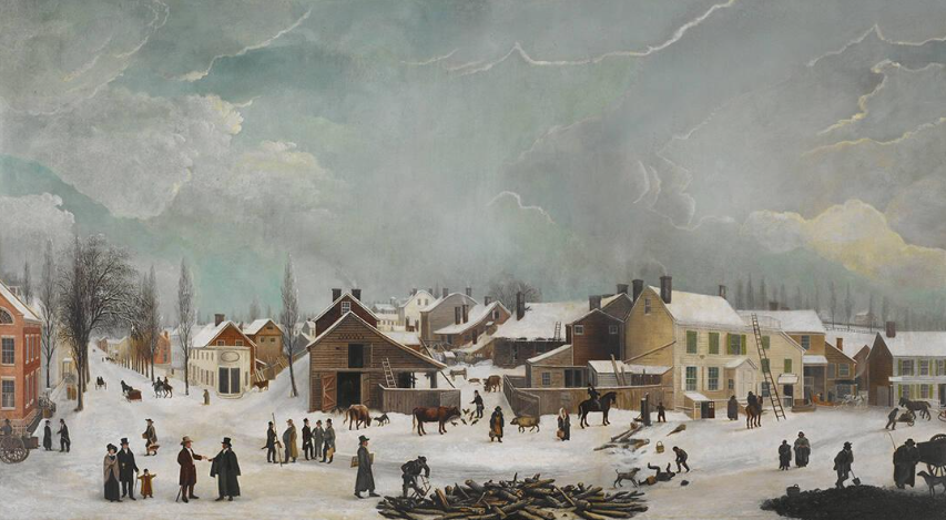 WINTER SCENE IN BROOKLYN POSTCARD