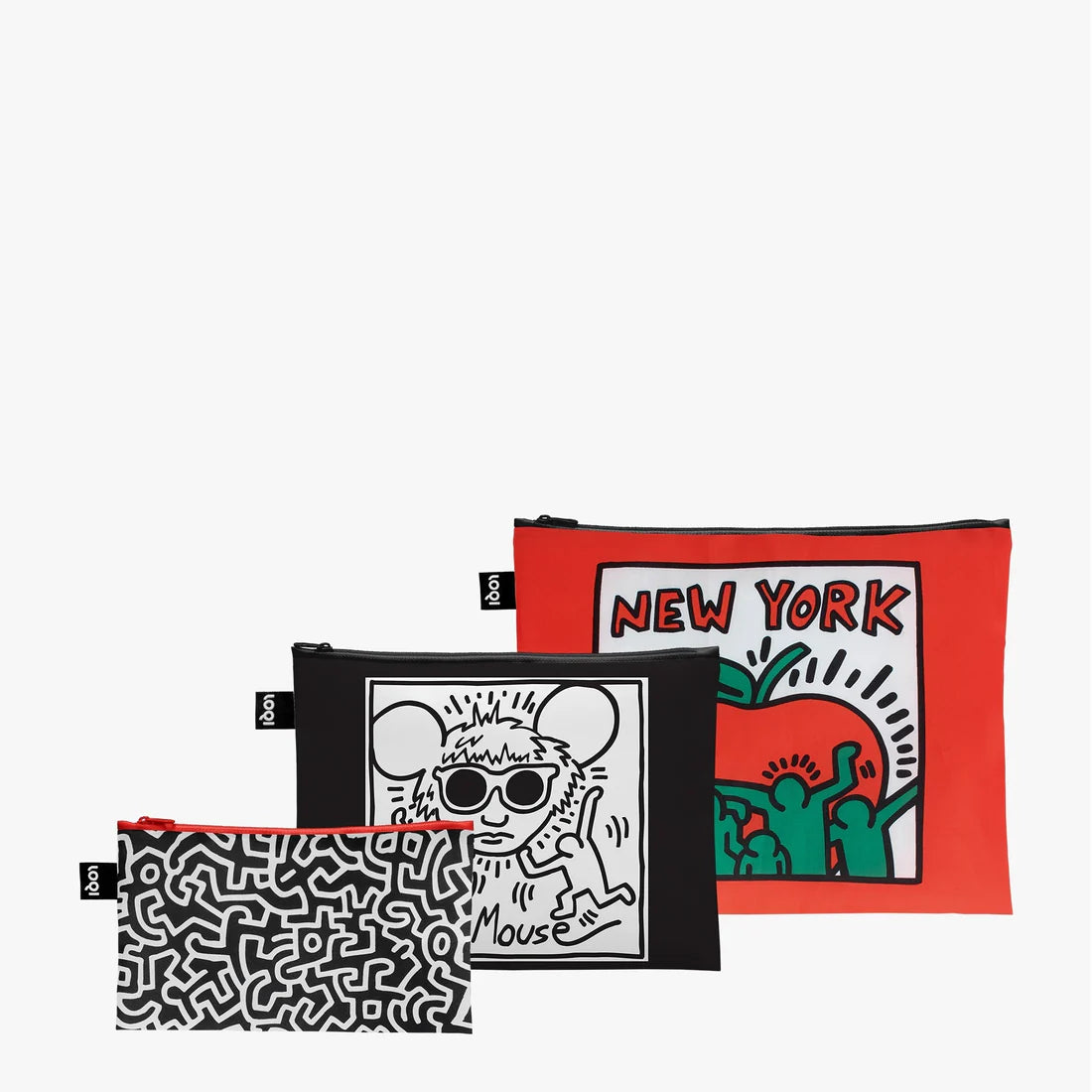 KEITH HARING UNTITLED RECYCLED ZIP POCKET SET