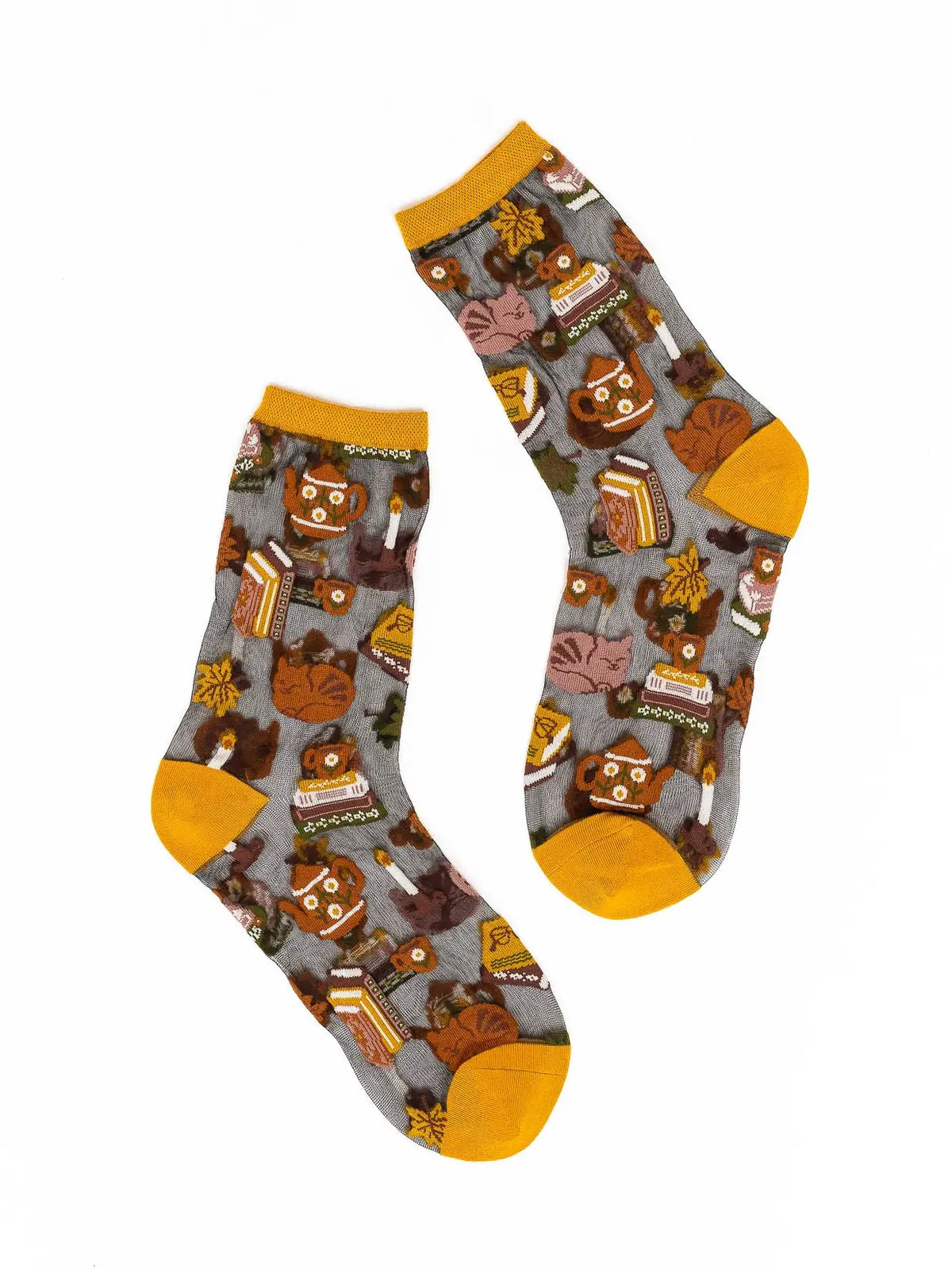 BOOK LOVERS SHEER CREW SOCKS