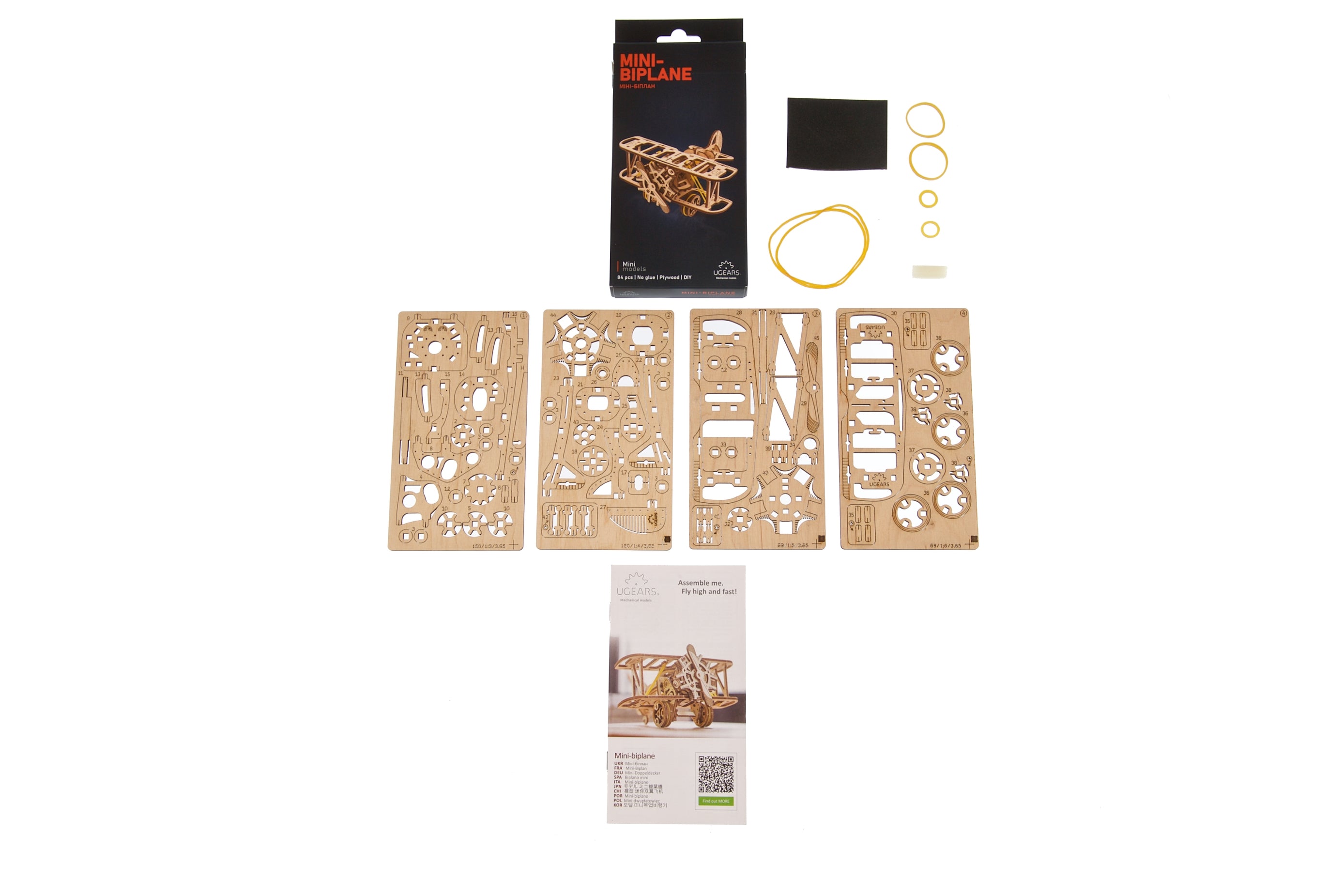 MINI BIPLANE WOODEN 3D PUZZLE