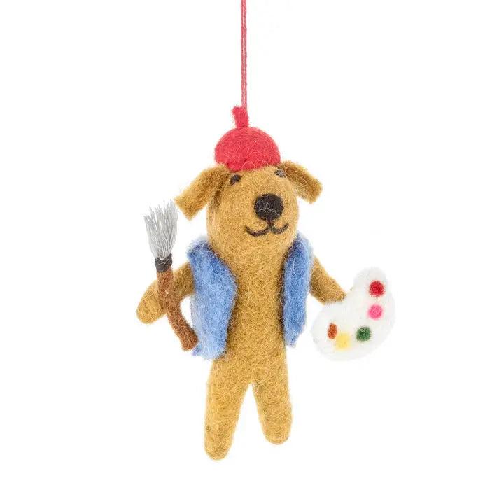 FELT PAINTING POOCH ORNAMENT