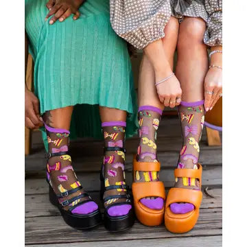 PASTA LOVER SHEER CREW SOCK