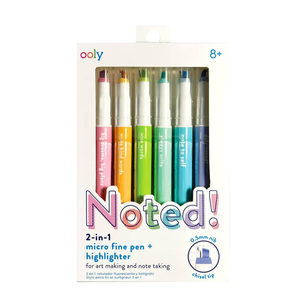 NOTED!: 2-IN-1 MICRO FINE TIP PEN + HIGHLIGHTER