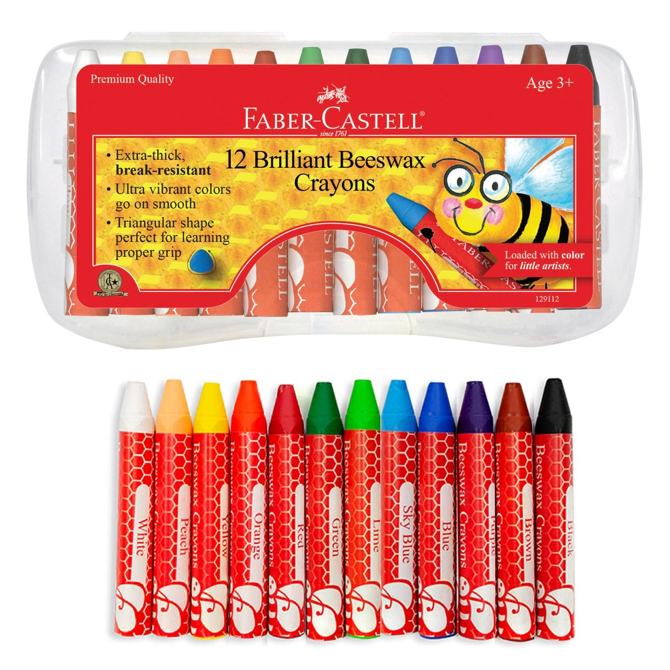 12 BRILLIANT BEESWAX CRAYONS