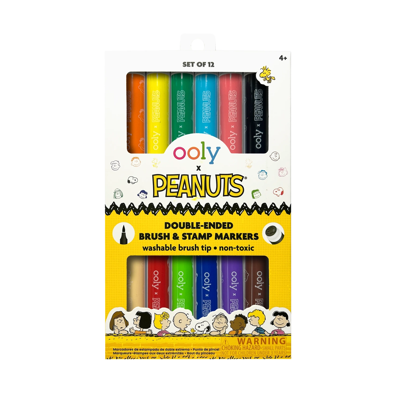 OOLY X PEANUTS DOUBLE-ENDED BRUSH AND STAMP MARKERS