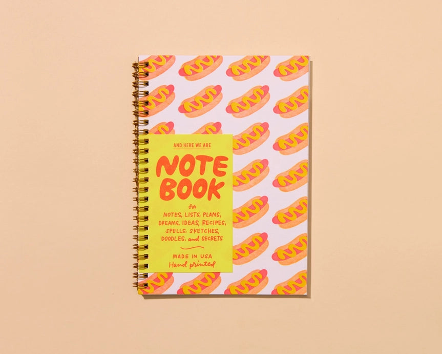 HOT DOGS LETTERPRESS SPIRAL NOTEBOOK