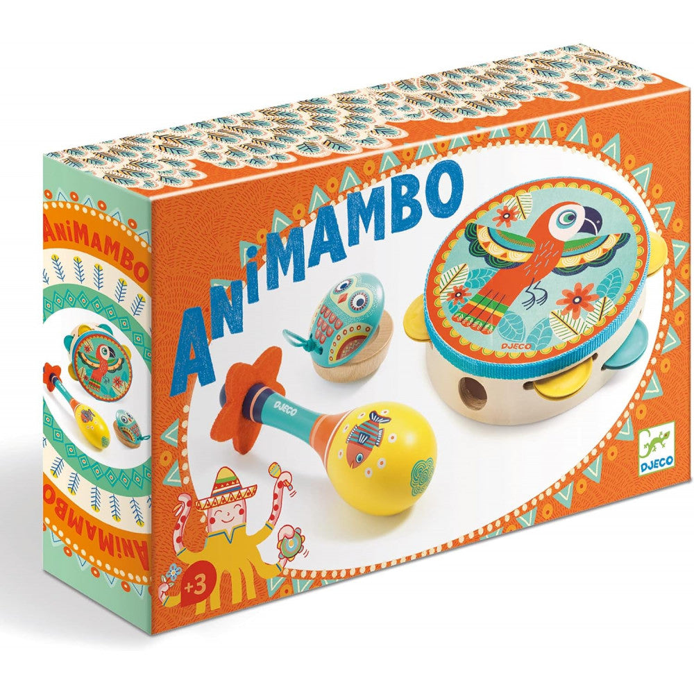 3 PC SET TAMBORINE-MARACAS-CASTENET