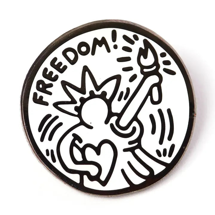 KEITH HARING FREEDOM PIN