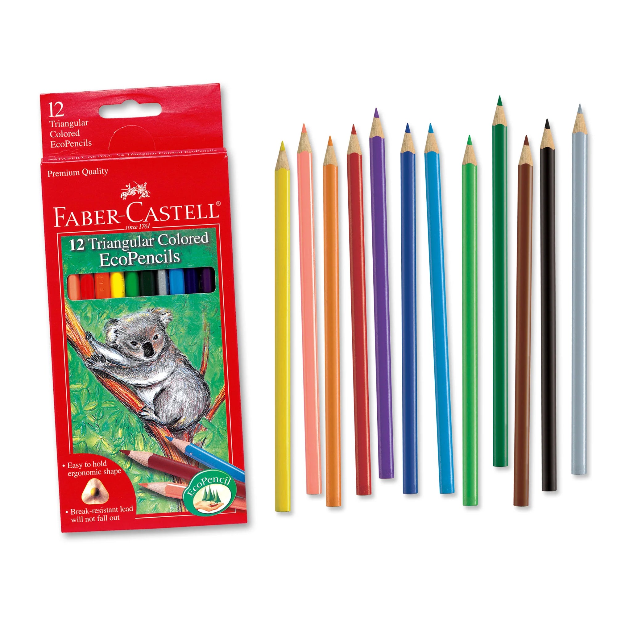 12 TRIANGULAR COLORED ECOPENCILS