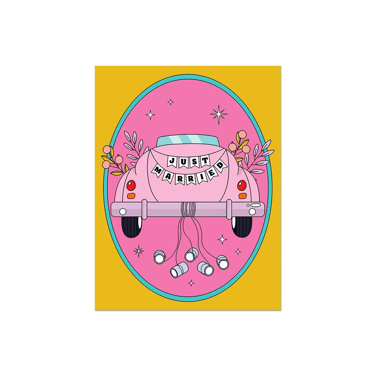 JUST MARRIED CAR CARD