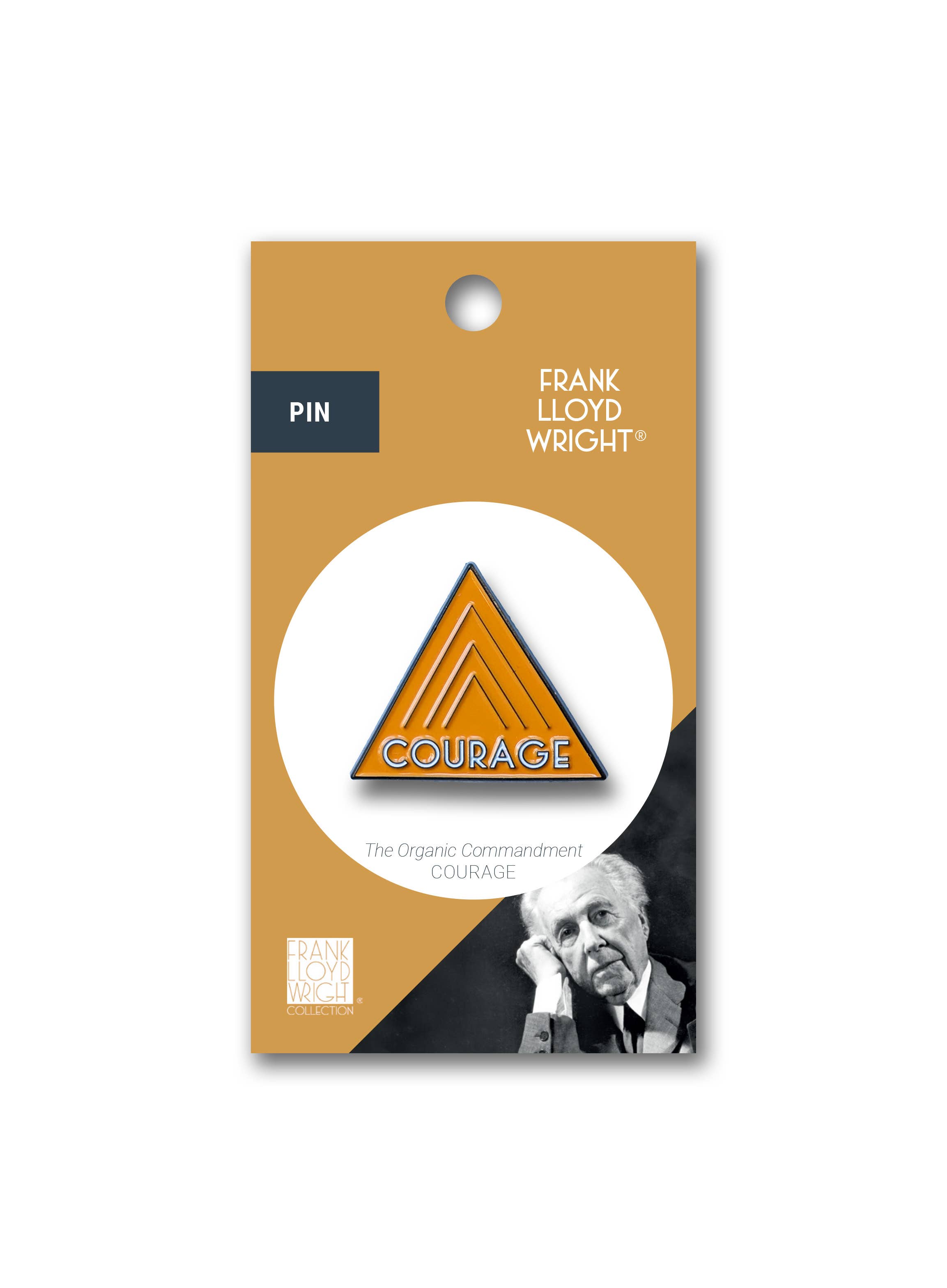 FRANK LLOYD WRIGHT COURAGE (ORGANIC COMMANDMENT) PIN