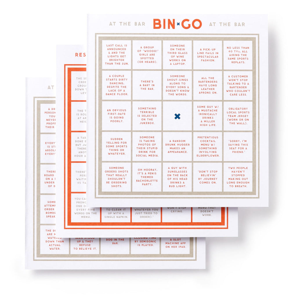 BINGO BOOK BIN-GO GET A FEW DRINKS