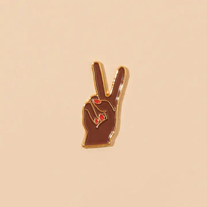 PEACE HAND ENAMEL PIN