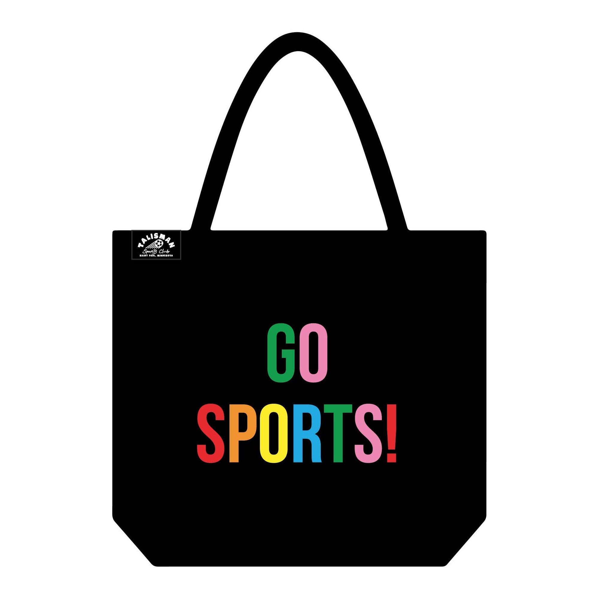 GO SPORTS! BLACK CANVAS TOTE BAG