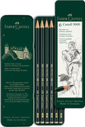 CASTELL 9000 GRAPHITE PENCILS, ART SET - TIN OF 6