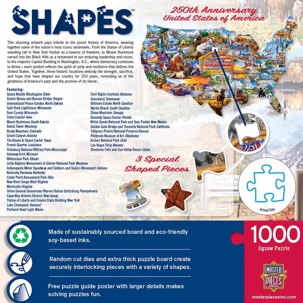 USA SHAPED MAP PUZZLE (1000 PIECE)