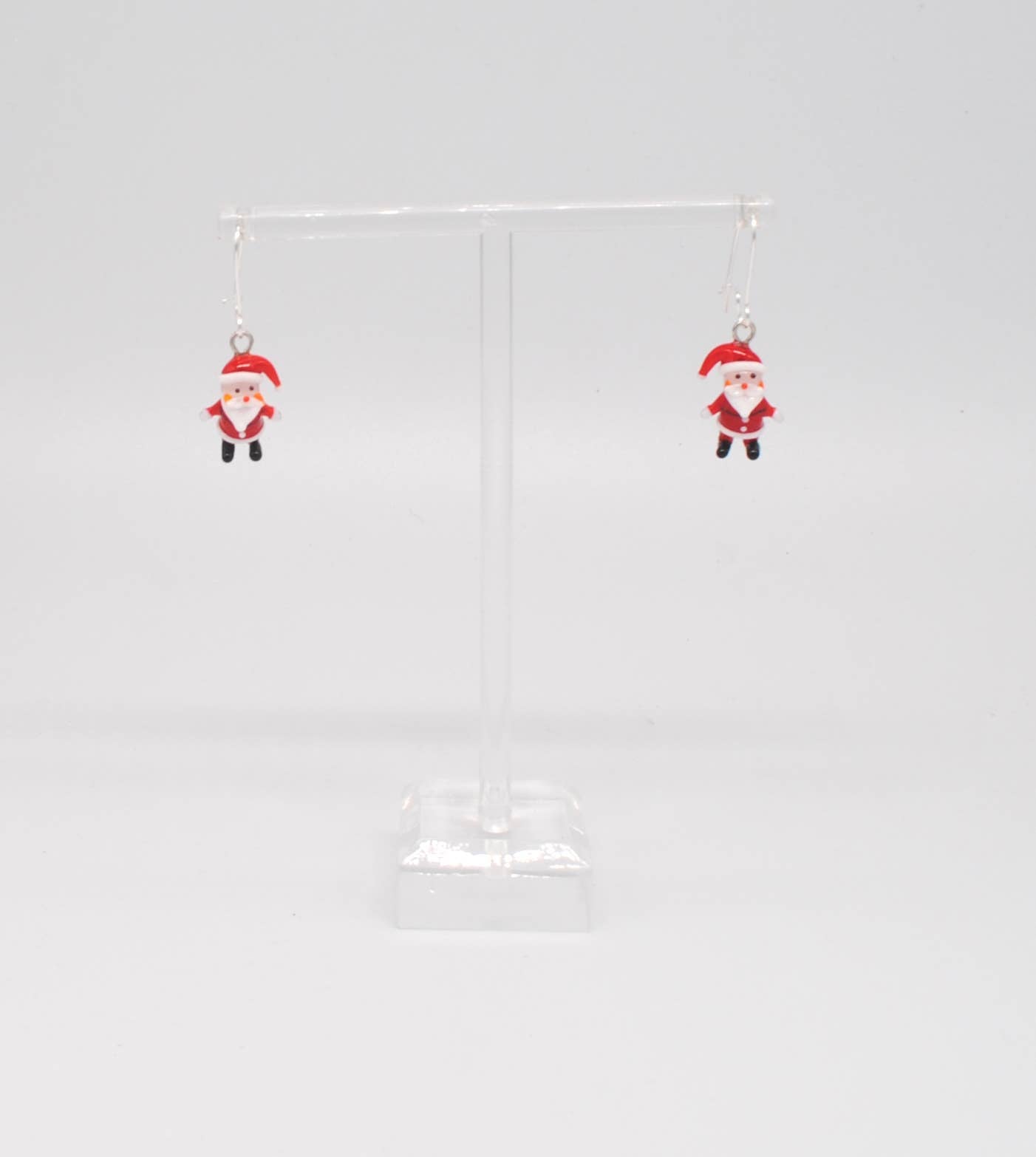 GLASS SANTA EARRINGS