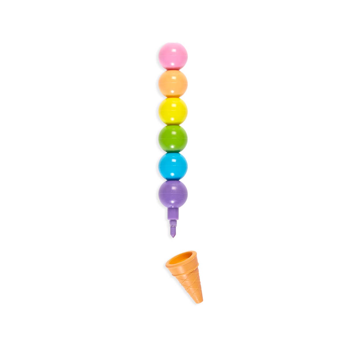 RAINBOW SCOOPS STACKING CRAYONS + SCENTED ERASER