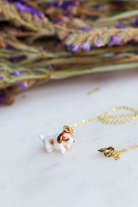 TINY JACK RUSSELL PUPPY NECKLACE