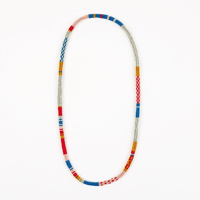PATCHWORK TUBE BEADED NECKLACE