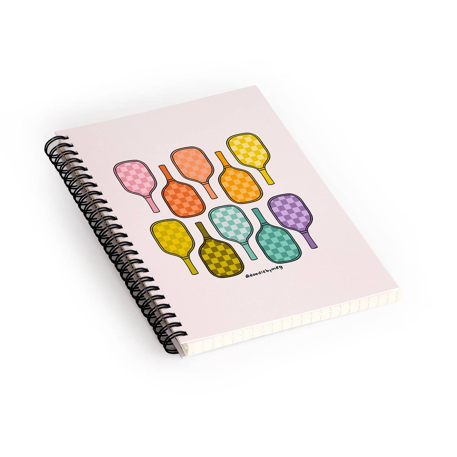 DOODLE BY MEG RAINBOW PICKLEBALL PADDLES SPIRAL NOTEBOOK