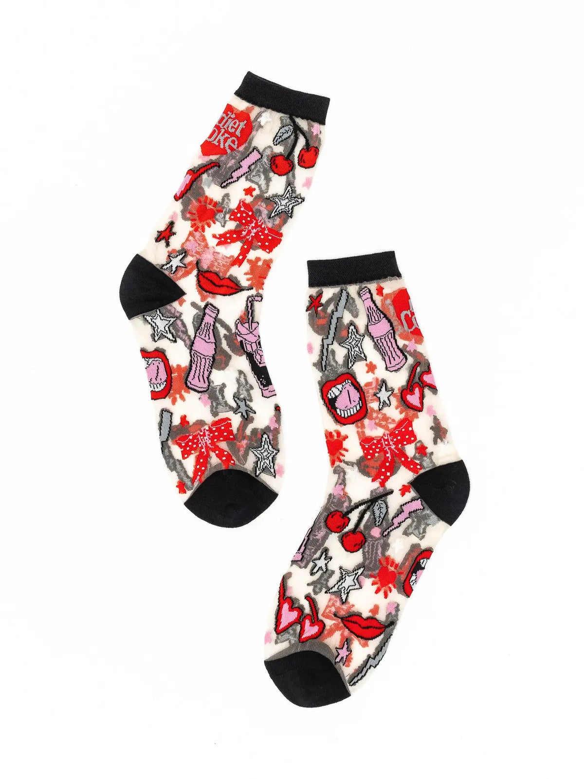 DIET COKE GIRLIE SHEER CREW SOCK