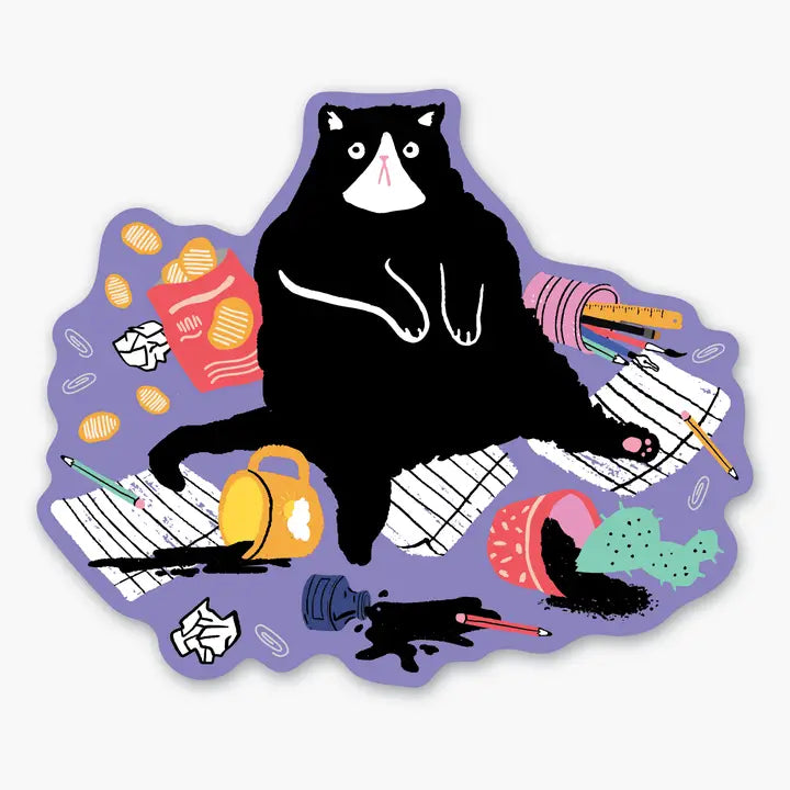 NAUGHTY CAT STICKER