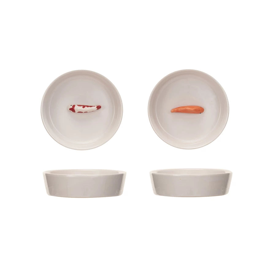 STONEWARE PET BOWL WITH FISH