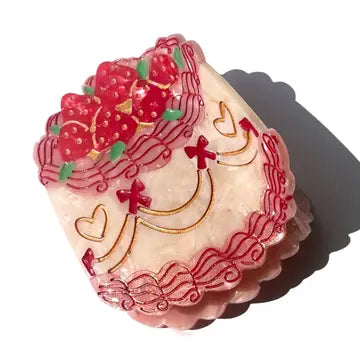 HAND-PAINTED PARTY CAKE CLAW HAIR CLIP